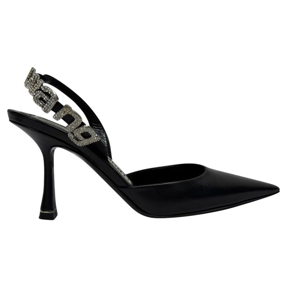 Alexander Wang Grace Embellished Slingback Pumps in Black Leather
